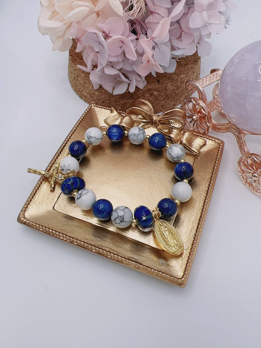 Mary Rosary in Gold Plated Hardware