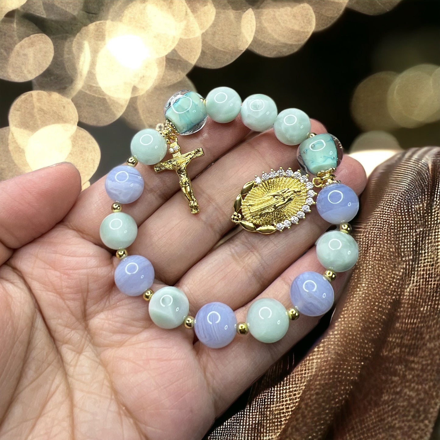 Anna Rosary in Gold Plated Hardware